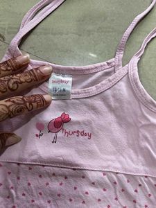 Cute Pink Heart Print Baby Dress