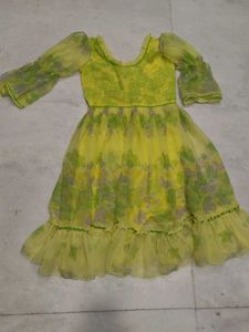 Yellow Floral Ruffle frock