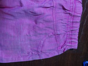 Pink Cotton Blend Palazzo Pants