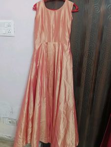 Peach Embellished Ethnic L size Gown