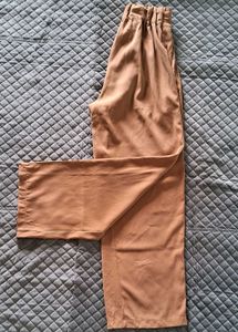 Beige Wide Leg Pants