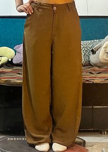 Wide Leg Brown Trousers