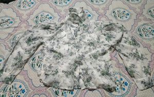 Sheer Floral Puff Sleeve Top