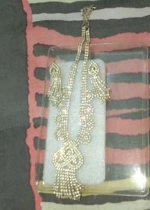 Rhinestone Necklace and Earring Set
