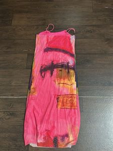 Abstract Print Slip Dress