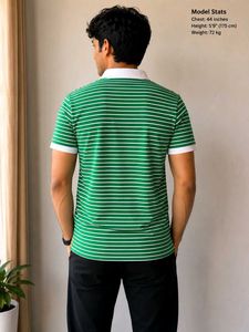 American Crew Men's Striped Polo T-Shirt