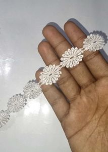 Beautiful Flower Design White Cotton Lace