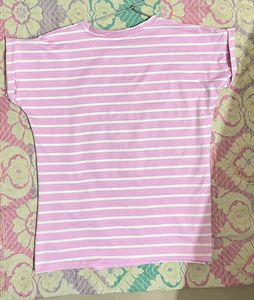 Pink Striped Graphic Tee