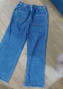 Ripped Wide Leg Jeans with Smiley Detail