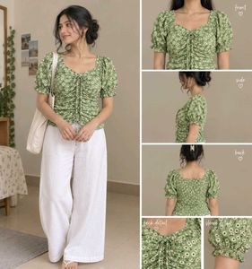 Chic Floral Ruched Top