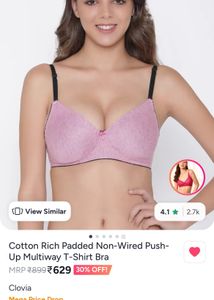Cotton Rich Padded non-wired Push-Up Bra