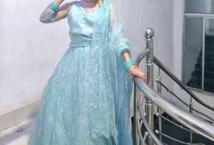 Stunning Blue Sequined Lehenga Choli