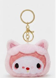 Cute Pink Plush Kitty Keychain