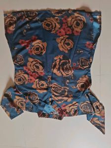 Cored set Teal Floral Print Kurta with pant ,no us