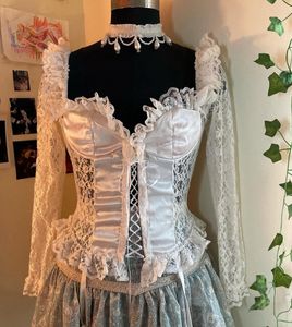 Elegant White Lace Corset Top