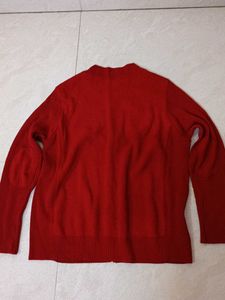 Red Zip-Up Knit Jacket