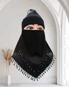Black Beaded Niqab
