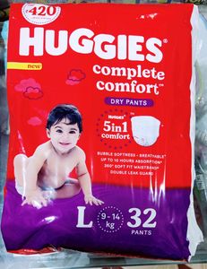 HUGGIES COMPLETE COMFORT BABY DIAPER LARGE SIZE 32PC PACK