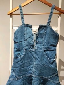 XS - Denim Dress with Zipper Detail