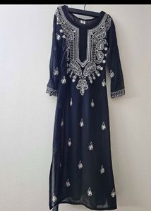 Elegant Black Chikankari Kurta