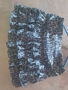 Ruffled Leopard Print Skirt