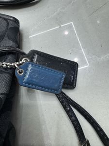 Coach Black Signature Stripe Handbag