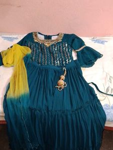 Stunning Teal Ethnic lehanga with Dupatta