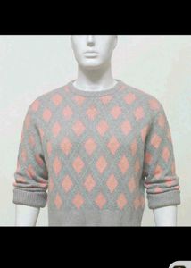 Argyle Pattern Boxy cable knit sweater