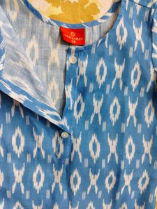 Blue Ikat Print Kurta