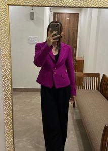MARIE CLAIRE FUSCHIA PINK TWEED BLAZER