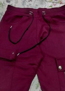 BURGUNDY CARGO PANTS