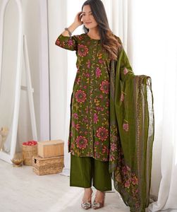 Beautiful Olive Green Kurta Set