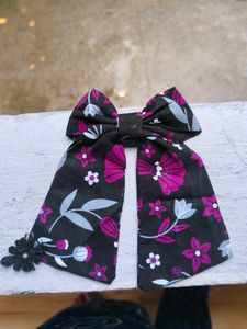 Floral Hair Bow Clip