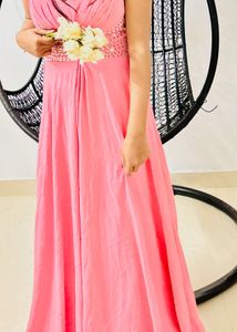Elegant Pink Embellished Gown