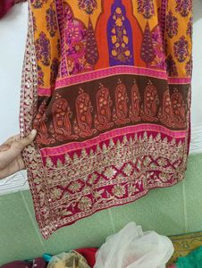 Embellished Kurta Set with Dupatta &amp; Palazzos