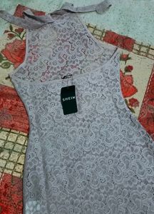 Lace Halter mini dress