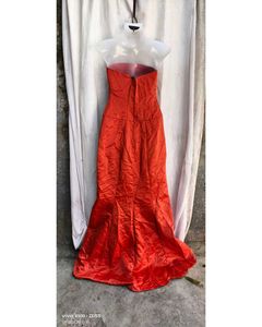 orange satin gown