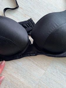 Black Leatherette Tee Bra