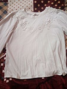 Elegant White Lace Detail Top