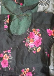Floral Print Anarkali Gown