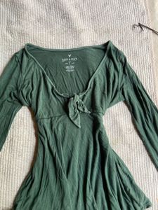 AE Soft &amp; Sexy Green Tie Front Top
