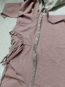 Chic Rosewood Ruffle Neck Tie-Up Top