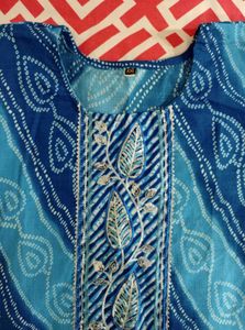 Blue printed kurta set with dupatta ✨