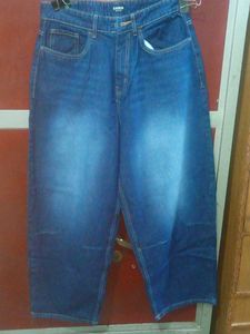 SHEIN Wide Leg Blue Denim Jeans