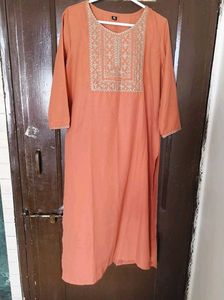 Kalini Brand -Elegant Rust Kurta with Embroidery
