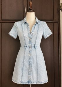 Light Wash Denim Button-Up Dress