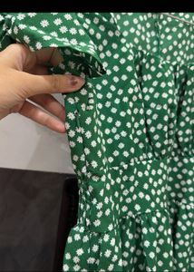 green floral dress
