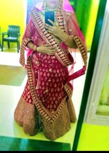 Beautiful bridal Rani pink lehenga