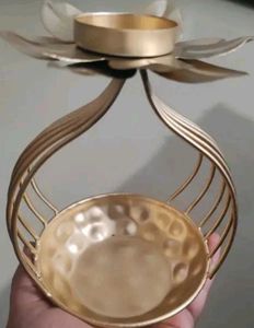 Gold Floral Candle Holder