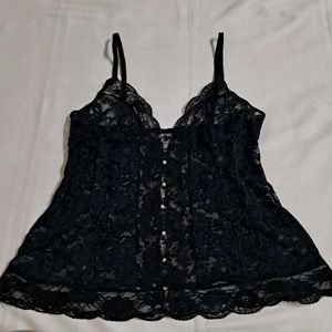 Y2k Vintage Gothic Princesscore Lace Babydoll Top